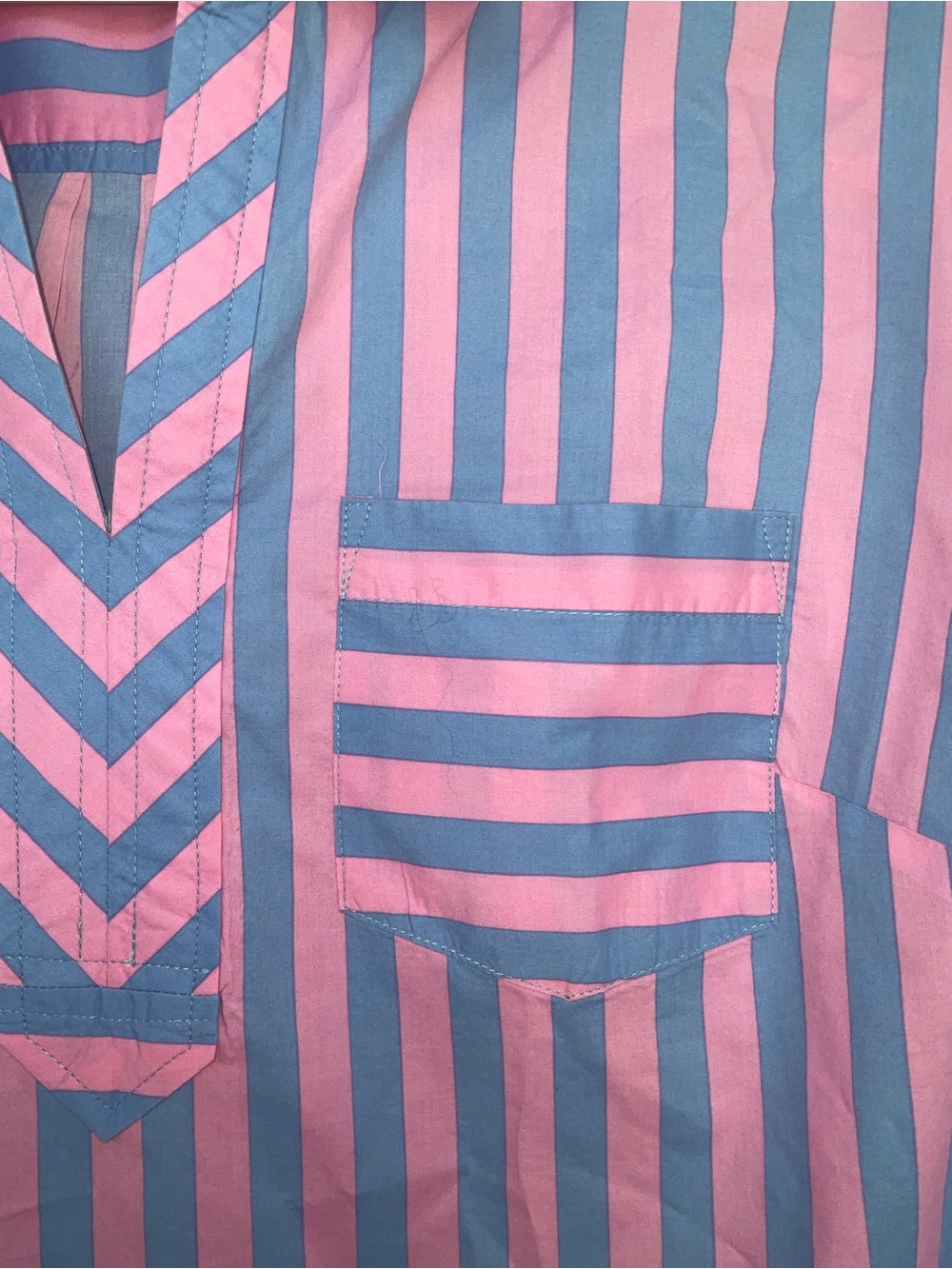 Talbots Garden Striped Popover Blouse - Picture 3 of 5